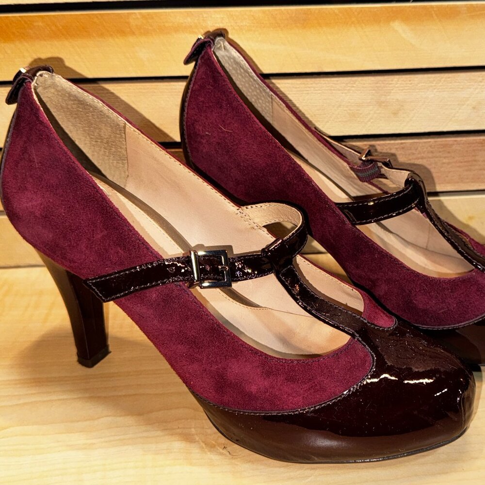 Nurture Bonnie Burgundy Leather Pump Size 8